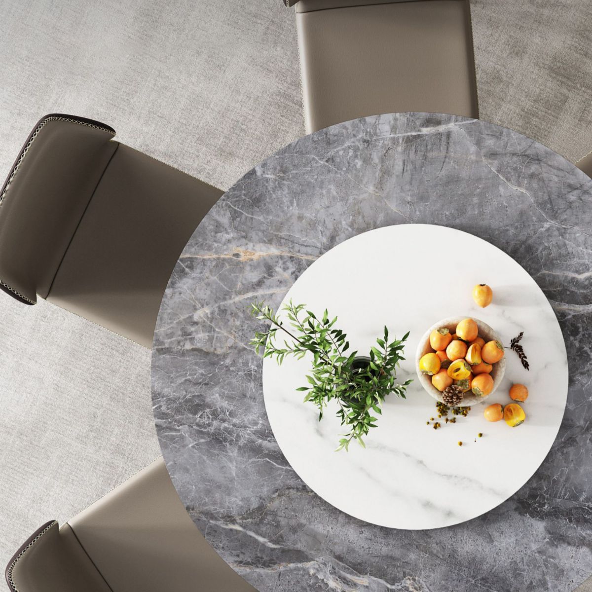 Modern Style Sintered Stone Dining Set Round 1/4/7 Pieces Dining Set for Home Use