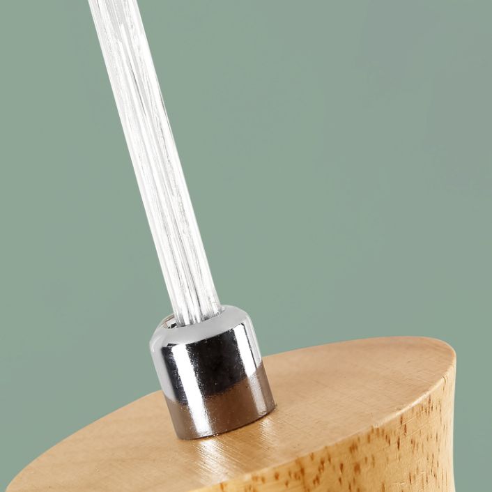 Nordic 3 Lights Pendant Wood Geometric Hanging Light Fixture with White Glass Shade