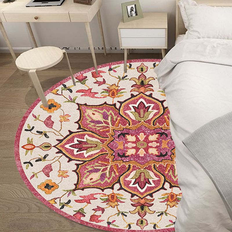 Tappeto per motivi floreali tribali marocchini multicolori poliestere invanibile per animali domestici non slip tappeto per soggiorno