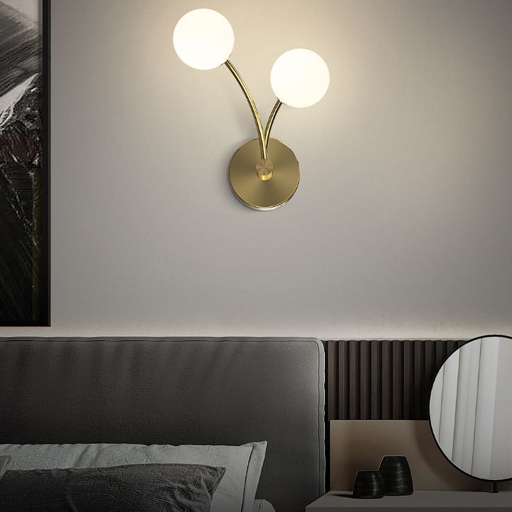Contemporary Glass Shade Vanity Light Simple Wall Light Sconce for Washroom Bedroom