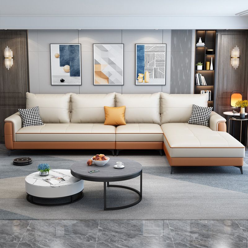 Quadratarm Kissen Rücken entfernbarer Kissen 4-Sitz-L-Form-Sofa