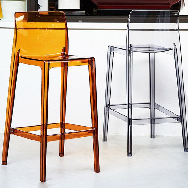 Industrial Plasticr Bar-stool Square Seat Counter Bar Stool with Plastic Legs