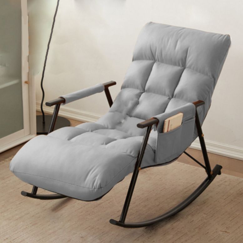 Contemporary Cushions Rocker Chair Metal Frame Spindle Rocker Chair for Living Room