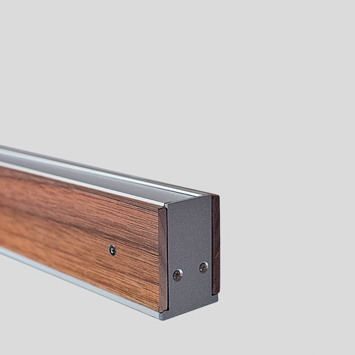 Linear Wood Island Light Fixture Modern Ceiling Pendant Light for Tea Room