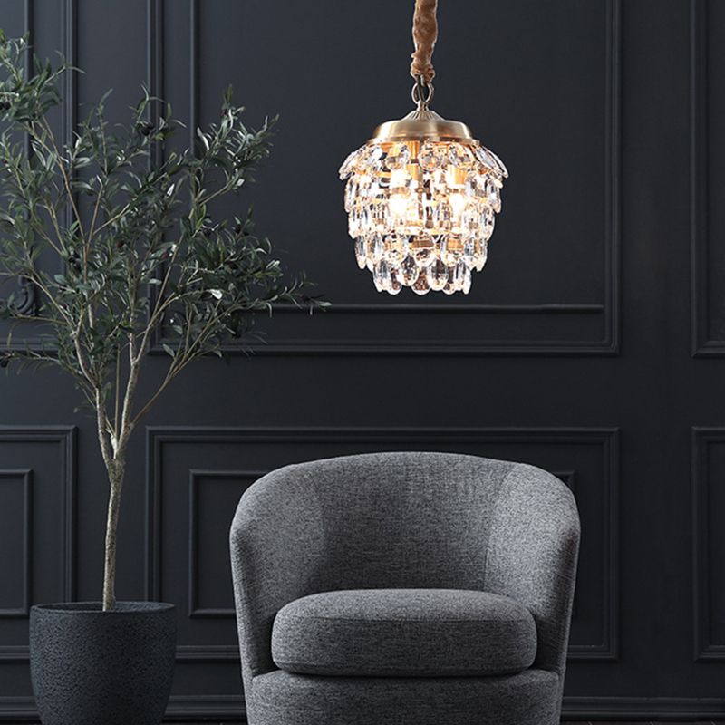 Modern Chandelier Light Fixtures Crystal Multi Head Hanging Chandelier for Bedroom