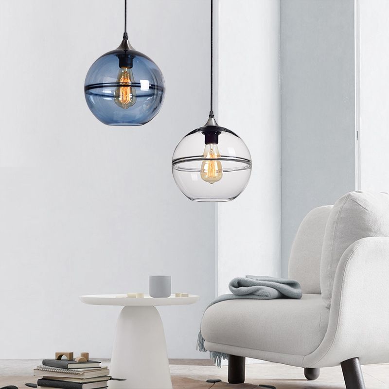 Modern Design Globe Glass Pendant Lighting with Single Edison Bulb
