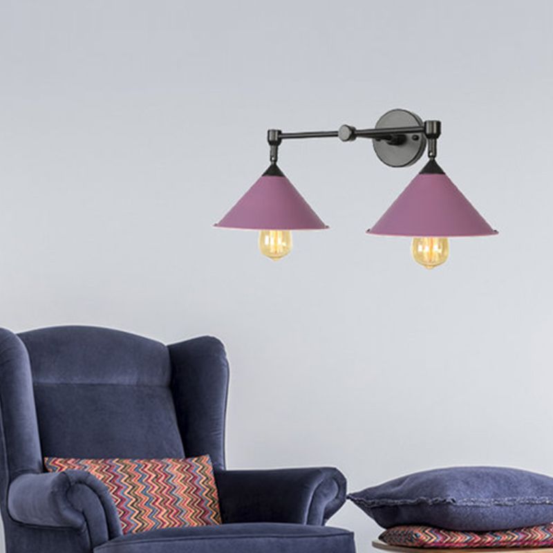Modern Style Cone Shape Wall Sconce Metal Wall Light for Bedroom