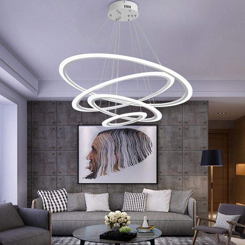 Moderne minimalisme -stijl LED hanger kroonluchter licht acryl hanger verlichting voor woonkamer