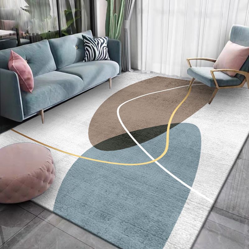 Adults Contemporary Area Carpet Stain Resistant Rectangle Rug Color Block Indoor Rug