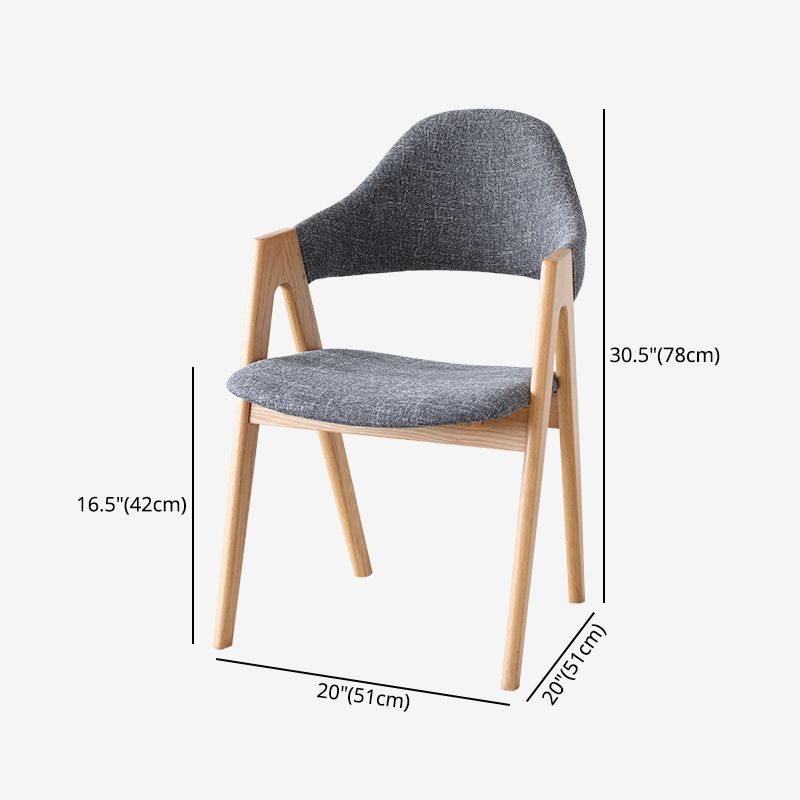 Chaise de salle à manger latérale contemporaine en bois massif, chaise d'appoint à dossier ouvert pour usage domestique