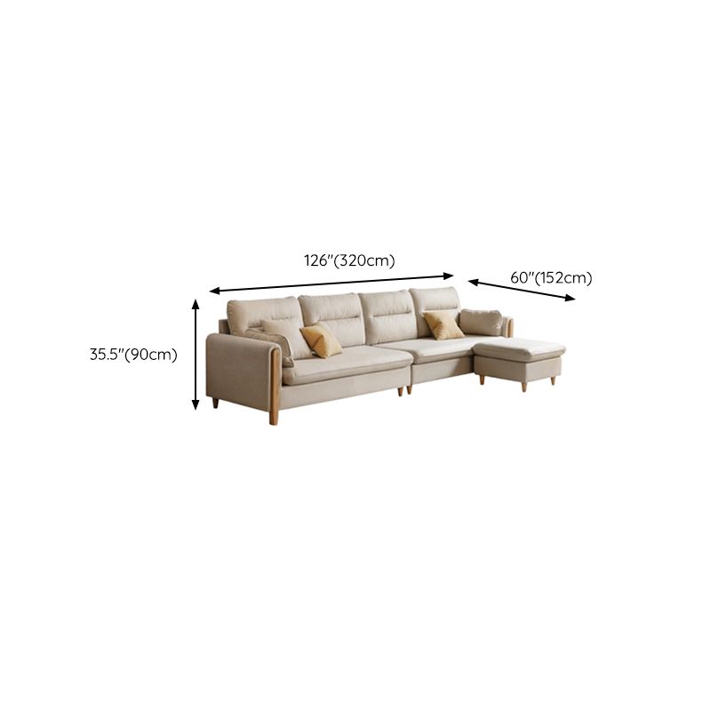 Solid Wood Square Arm Contemporary Fabric Sofa for Living Room