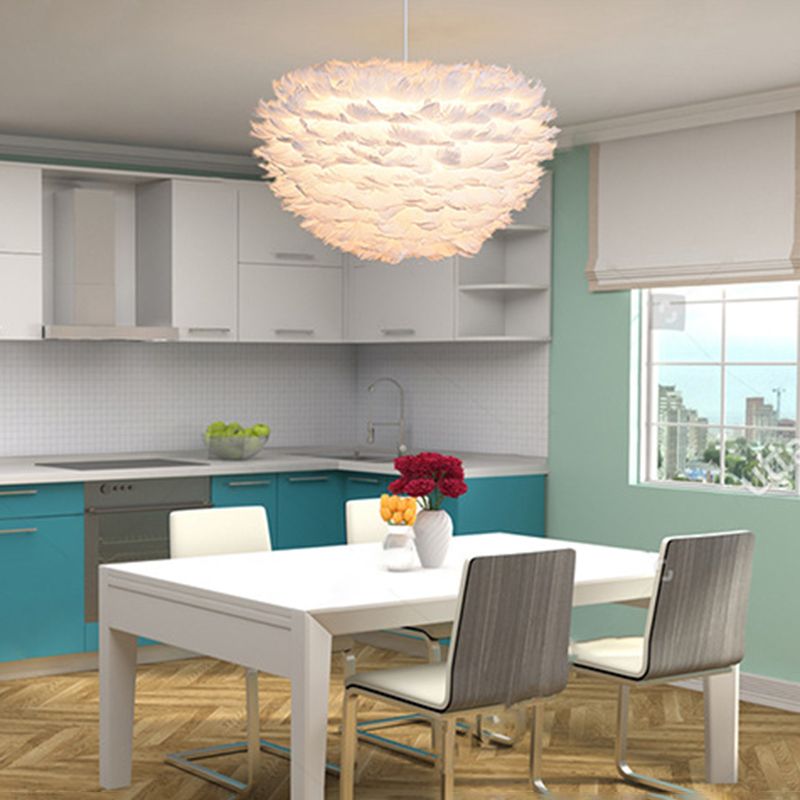 Modern Feather Hanging Lights Children's Room Bedroom Living Room Chandelier