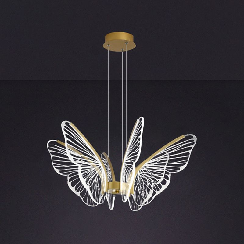 Butterfly Acrylic Ceiling Lamp Modern Style Multi Lights Pendant Lighting Fixtures