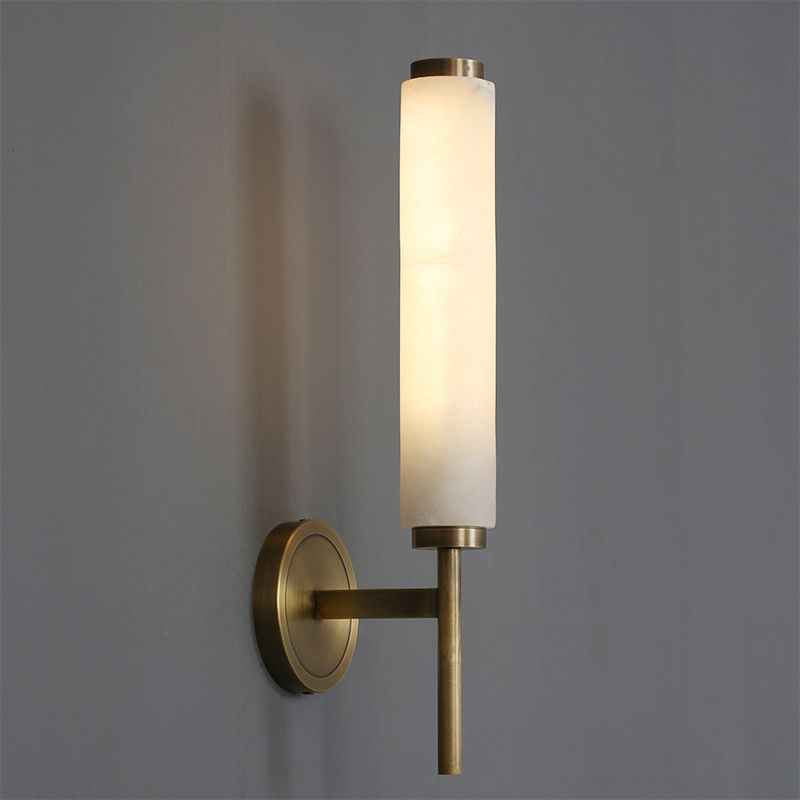 Trio 1 / 2 - Light Traditional Bath Sconce Solid Brass & Marble Bathroom Vanity Lighting