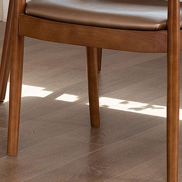Modern Style Arm Chair Solid Wood Open Back Indoor Dining Chair