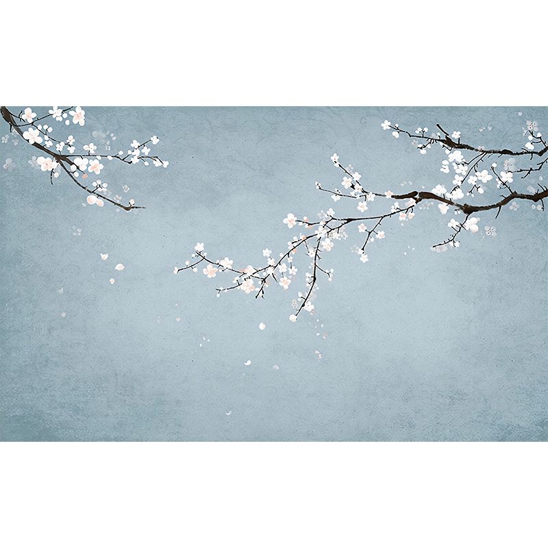 Decorative Plum Blossom Mural Wallpaper Non-Woven Fabric Contemporary Wall Art for Accent Wall