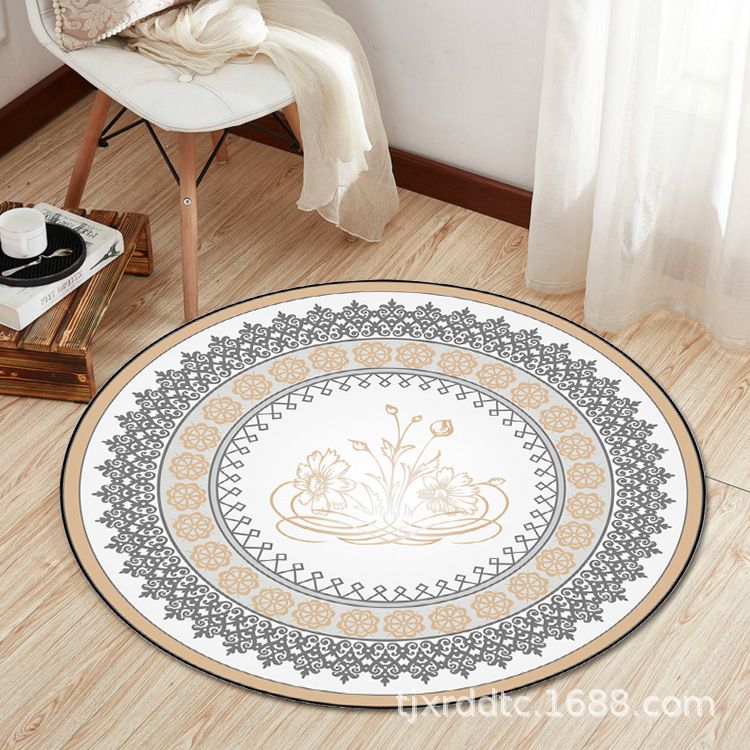 Boho Living Room Rug Multi-Color Flower Print Carpet Synthetics Stain Resistant Non-Slip Pet Friendly Area Rug