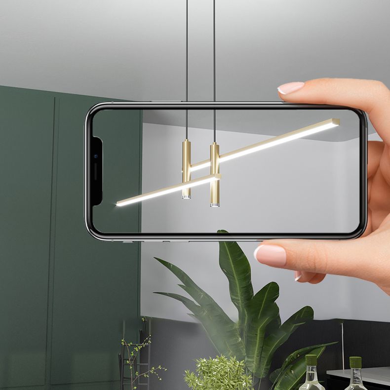 Style linéaire de style moderne Lights Metal 4 Light Island Lighting