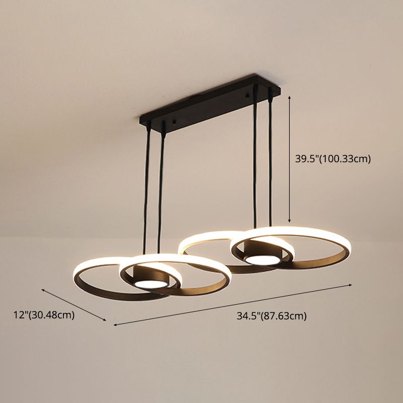 Circles Island Lighting Modern Pendant Chandelier Metal Island Light Fixture