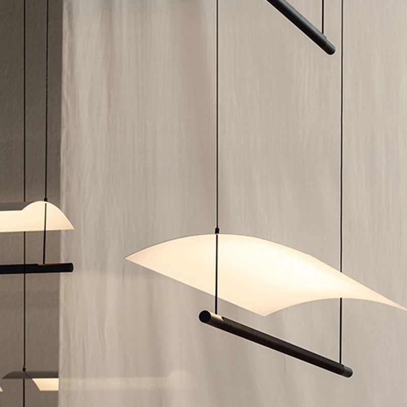 Retrase Black Island Light Modern Metal Led Island Colgante para sala de estar