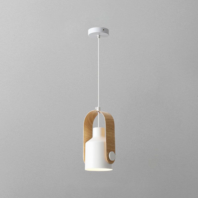 Moderne hölzerne obere Anhänger leichte, minimalistische Glockenfarbton -Hängelampe für Schlafzimmer