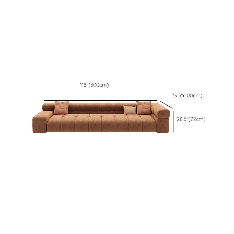 Scandinavian Sectional Sofa with Tigh Back and Square Arm for Living Room