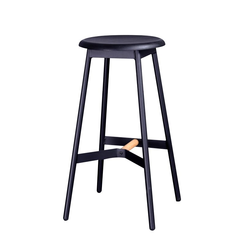 Modern Style Bar-stool Round Seat Counter Bar Stool with Metal Legs for Home