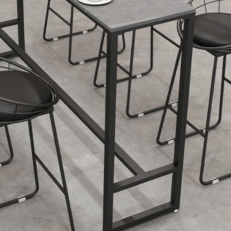 Modern Sintered Stone Bistro Bar Table Rectangle Bar Table for Dining Room
