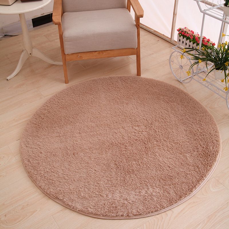 Multicolor Solid Color Rug Polypropylene Comfort Area Carpet Anti-Slip Backing Washable Easy Care Rug for Bedroom