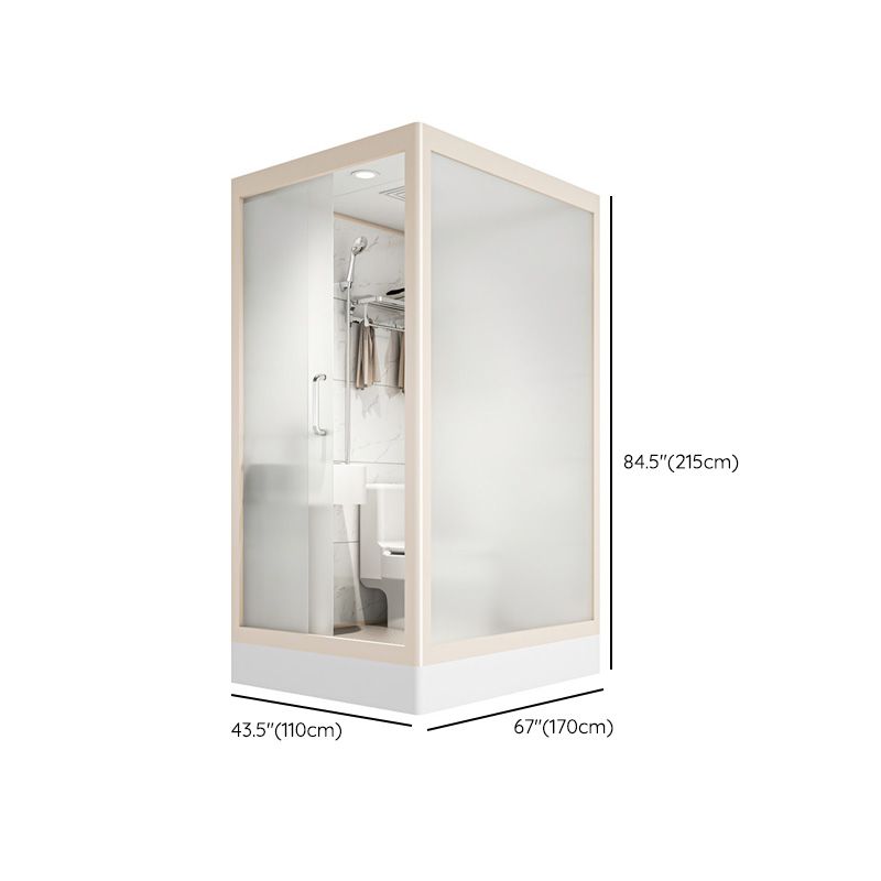 Rectangular Sliding Shower Enclosure Framed Shower Enclosure in White