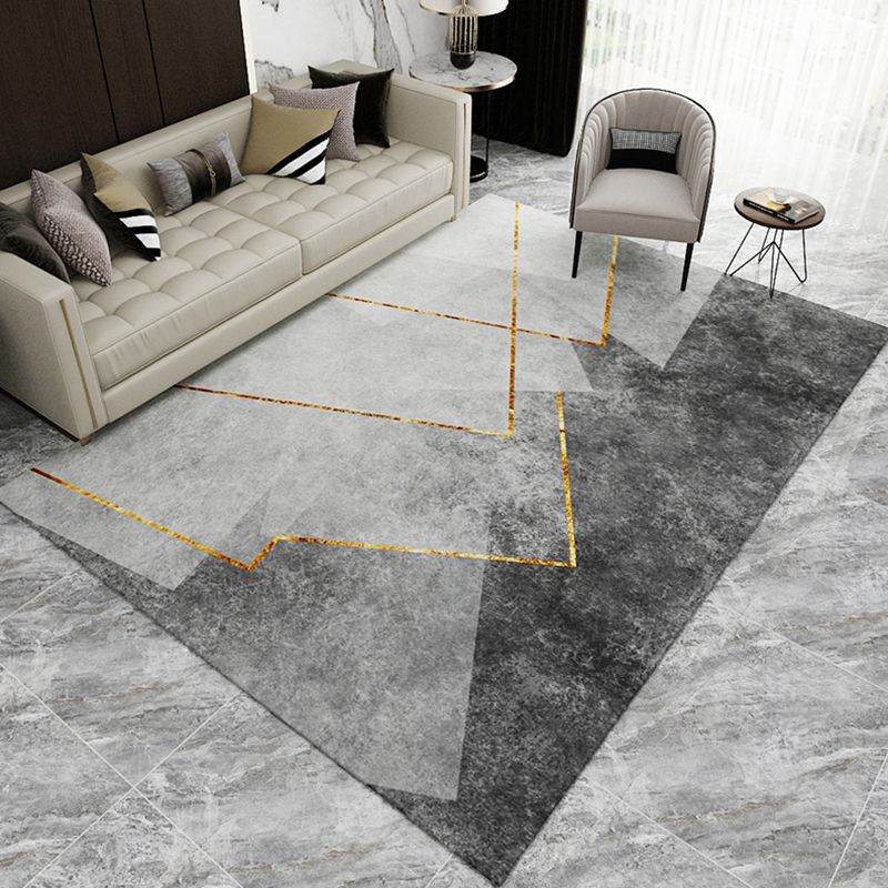 Simple Geo Print Rug Multi-Color Modern Indoor Rug Cotton Blend Non-Slip Backing Pet Friendly Carpet for Parlor