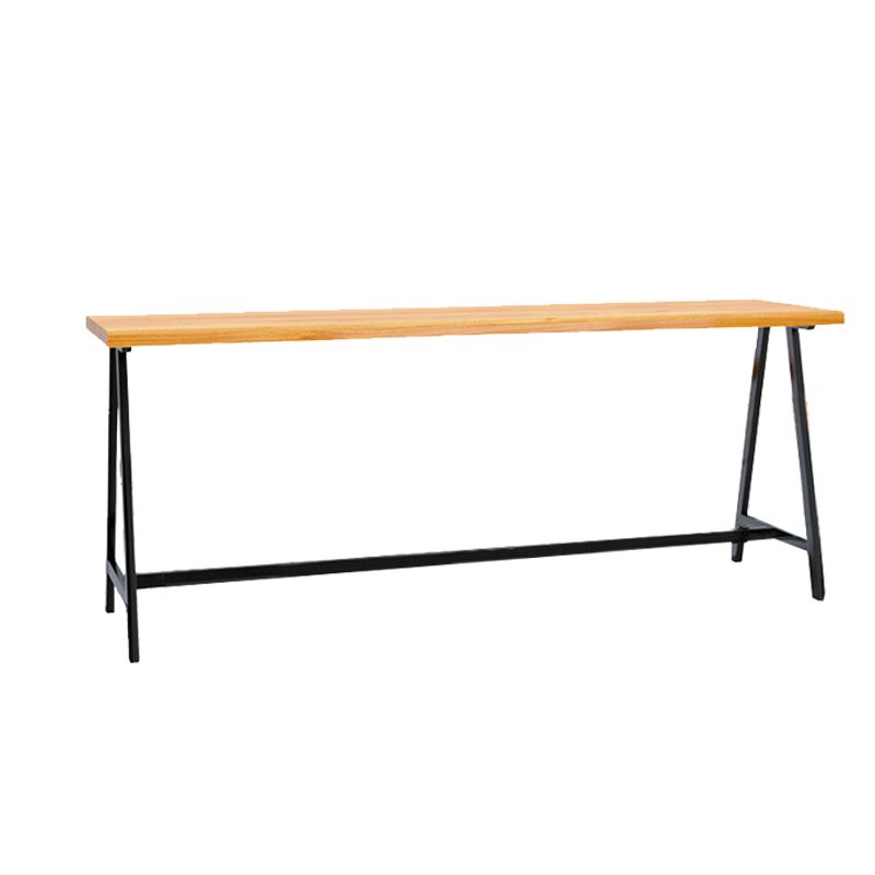 Rectangular Bar Height Table Black Legs and Metal Base Bistro Pub Table