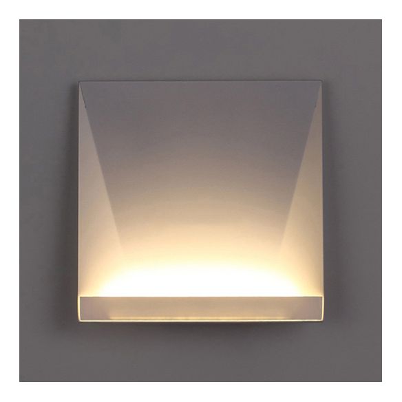 Geometric Metal Wall Lamp Simplistic Style LED White Wall Light Sconce in Warm/White Lighting for Bedroom
