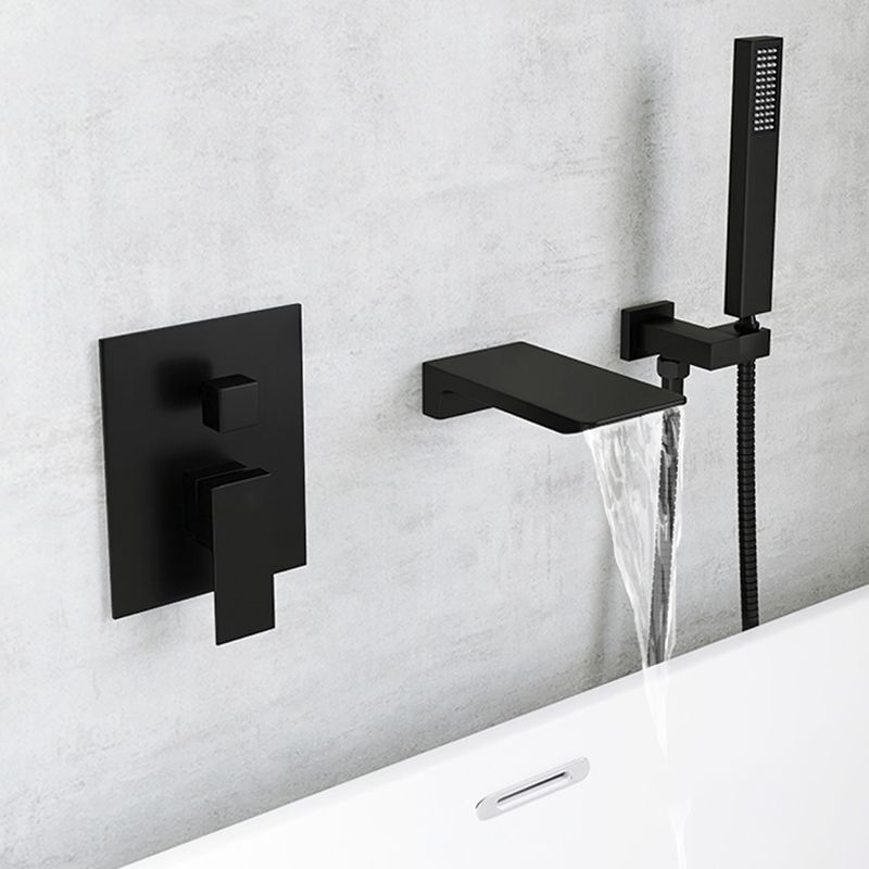Modern Wall Mounted Metal Tub Filler Single Handle Bathroom Faucet