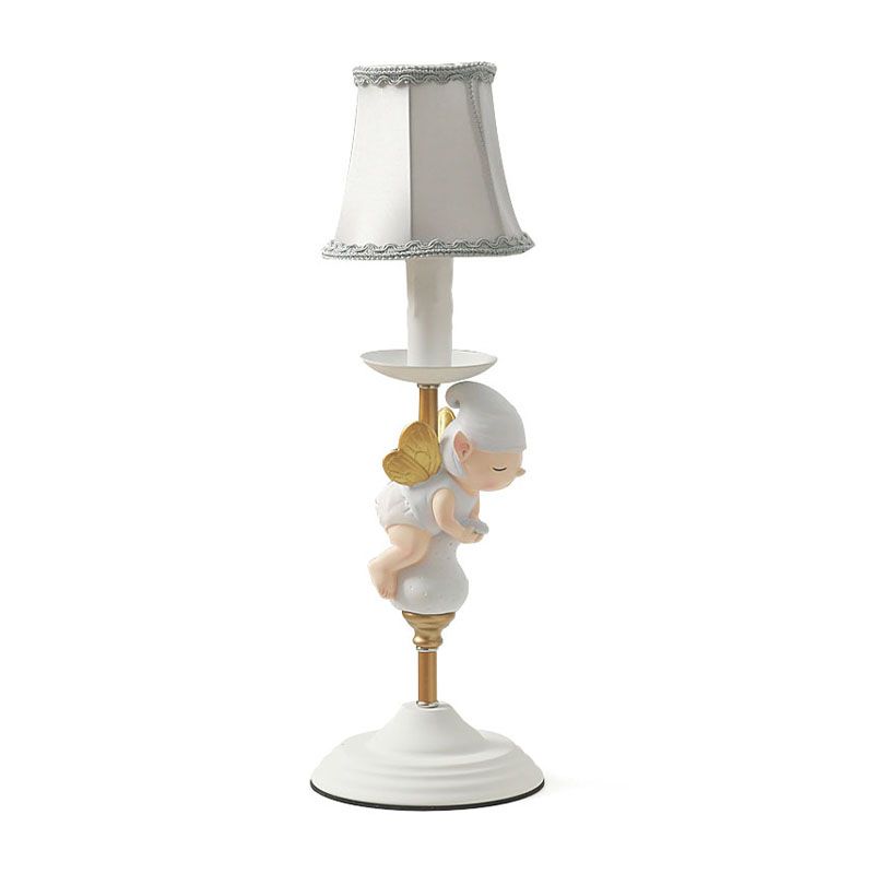 Base elfo letto piccolo scrivania piccole resina resina 1 capo illuminazione per bambini con ombra impero in bianco e oro