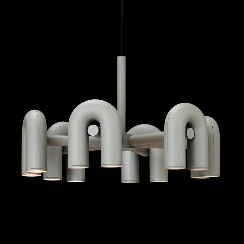 U Shaped LED Chandelier Light Art Deco Metal Living Room Suspended Lighting Fixture