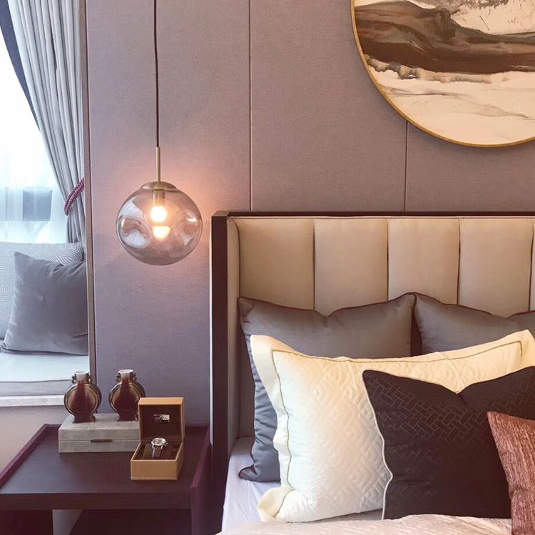 Moderne bol hangende verlichtingsarmaturen glas 1 lichte hanglamp