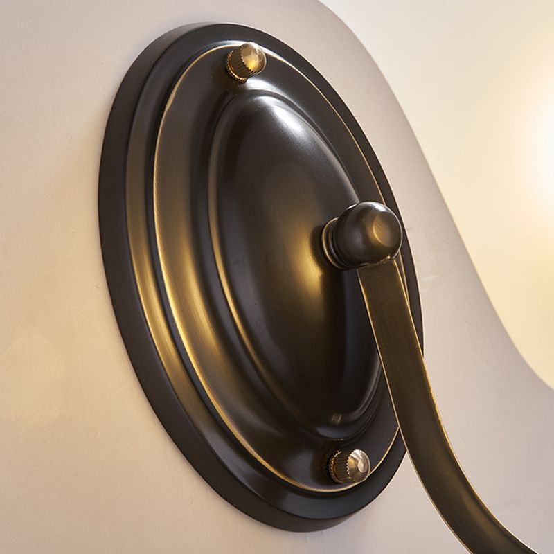 Frosted White Glass Sconce Light Cone Industrial Wall Sconce Light for Living Room