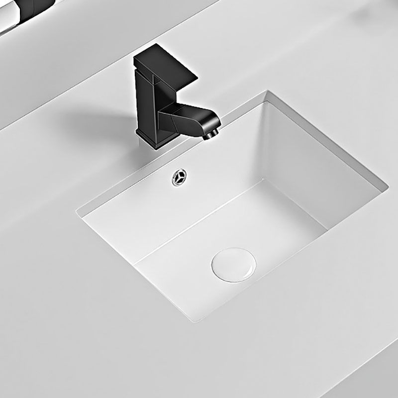 Modern Undermount Bathroom Sink Porcelain with Faucet Wash Stand