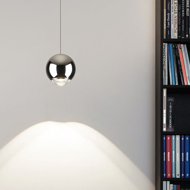 Globe Hanging Light Fixtures Modern Suspension Lamp with Clear Acrylic Shade