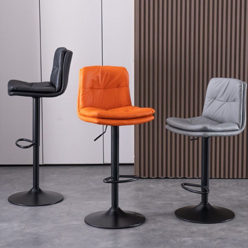 Contemporary Liftable Bar-stool PU Leather Bar Stool with Metal Legs