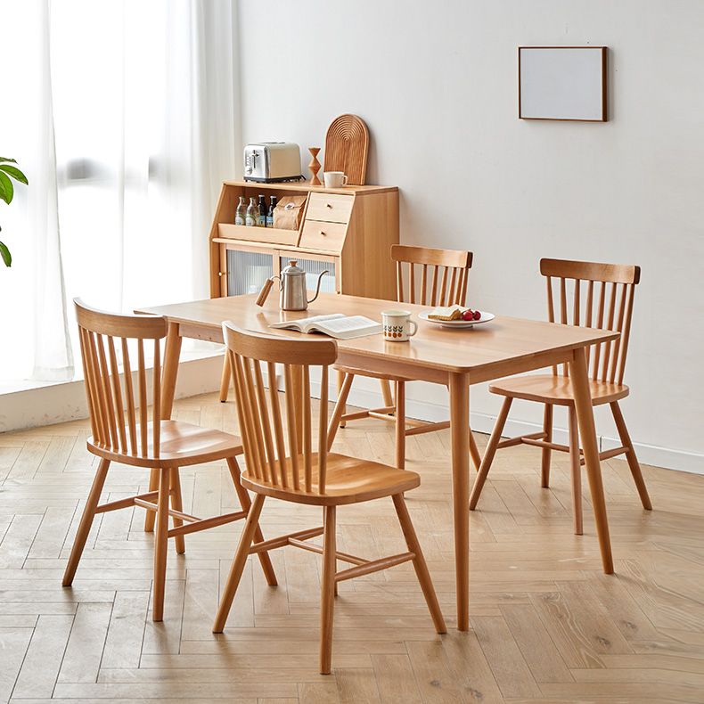 Moderne massive Holzküche Esstisch Standard Rechteck Form Esstisch mit 4 Beinen Basis