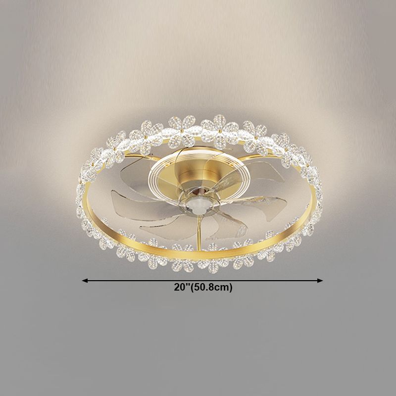 Lampada a ventola a soffitto in metallo in stile semplice con lama a ventola ABS