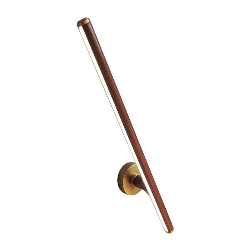 Lampada da parete a parete in legno contemporanea a 1 luci a parete a parete lineare per camera da letto