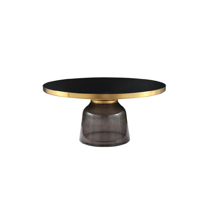 Modernism Pedestal 1 Single Coffee Table Round Glass Cocktail Table