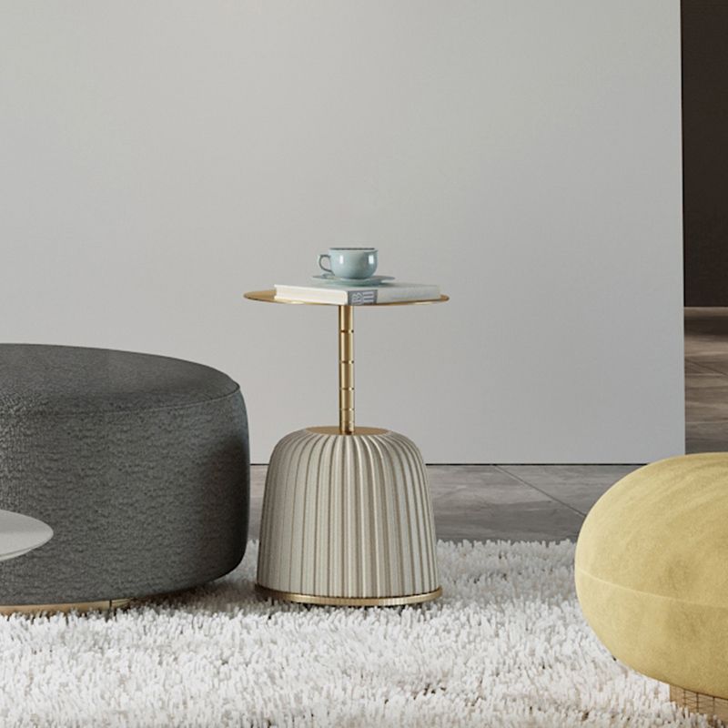 Ceramic Veneer Material Round Metal Material Modern Style Coffee Table