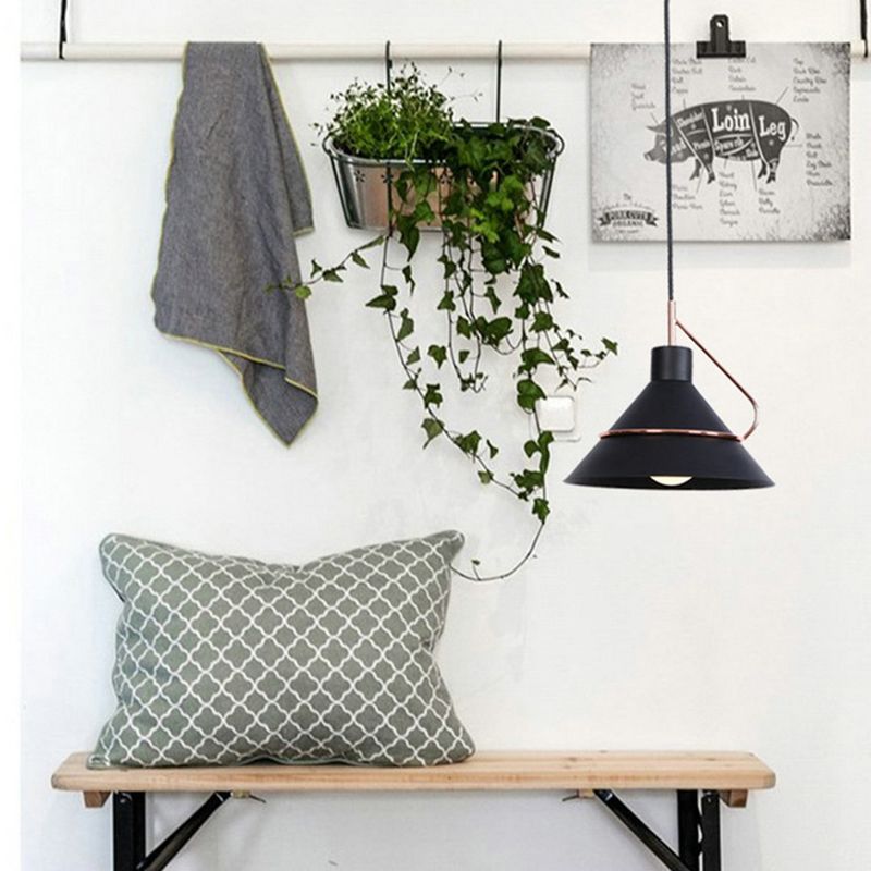 Metal Cone Mini 1-Light Pendant Lamp 9.8" Wide Industrial Style Lighting Fixture for Corridor Aisle