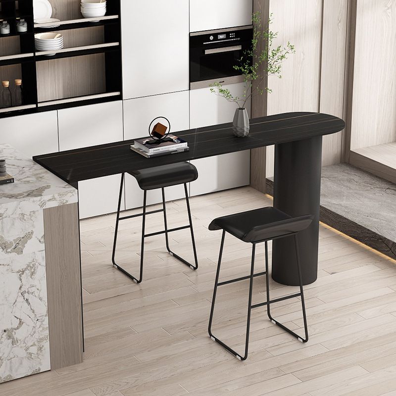 Indoor Stone Bar Height Cocktail Table Modern Double Pedestal Counter Wine Table