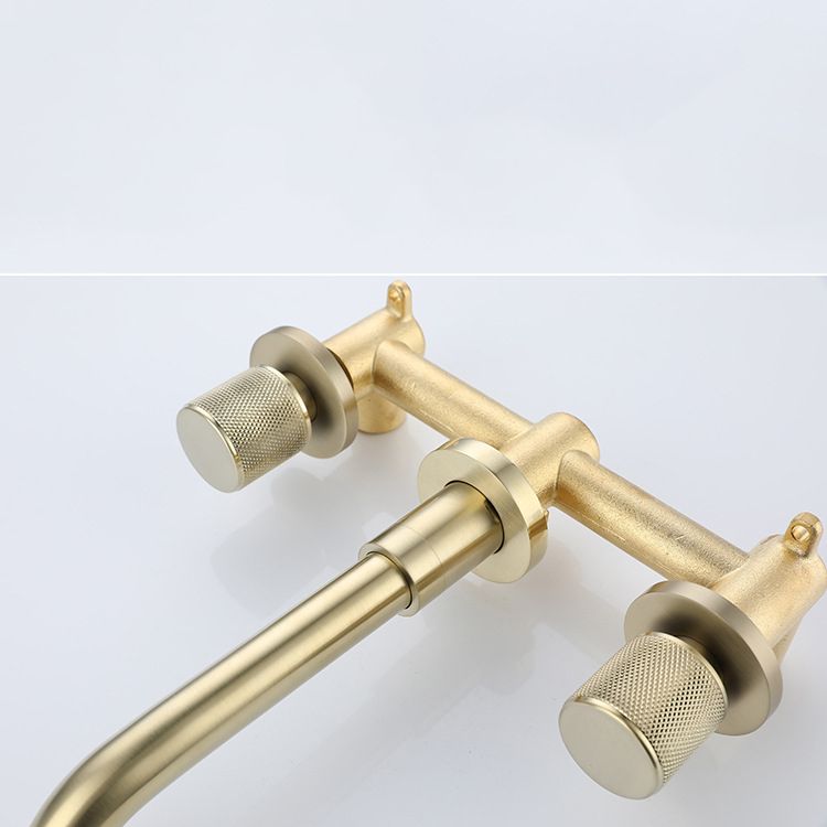 Wall Mounted Faucet Glam Style Two-Handle Faucet for Bathroom