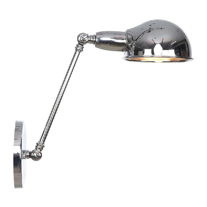 American Style Metal Wall Light Chrome Adjustable Wall Sconce for Bedroom